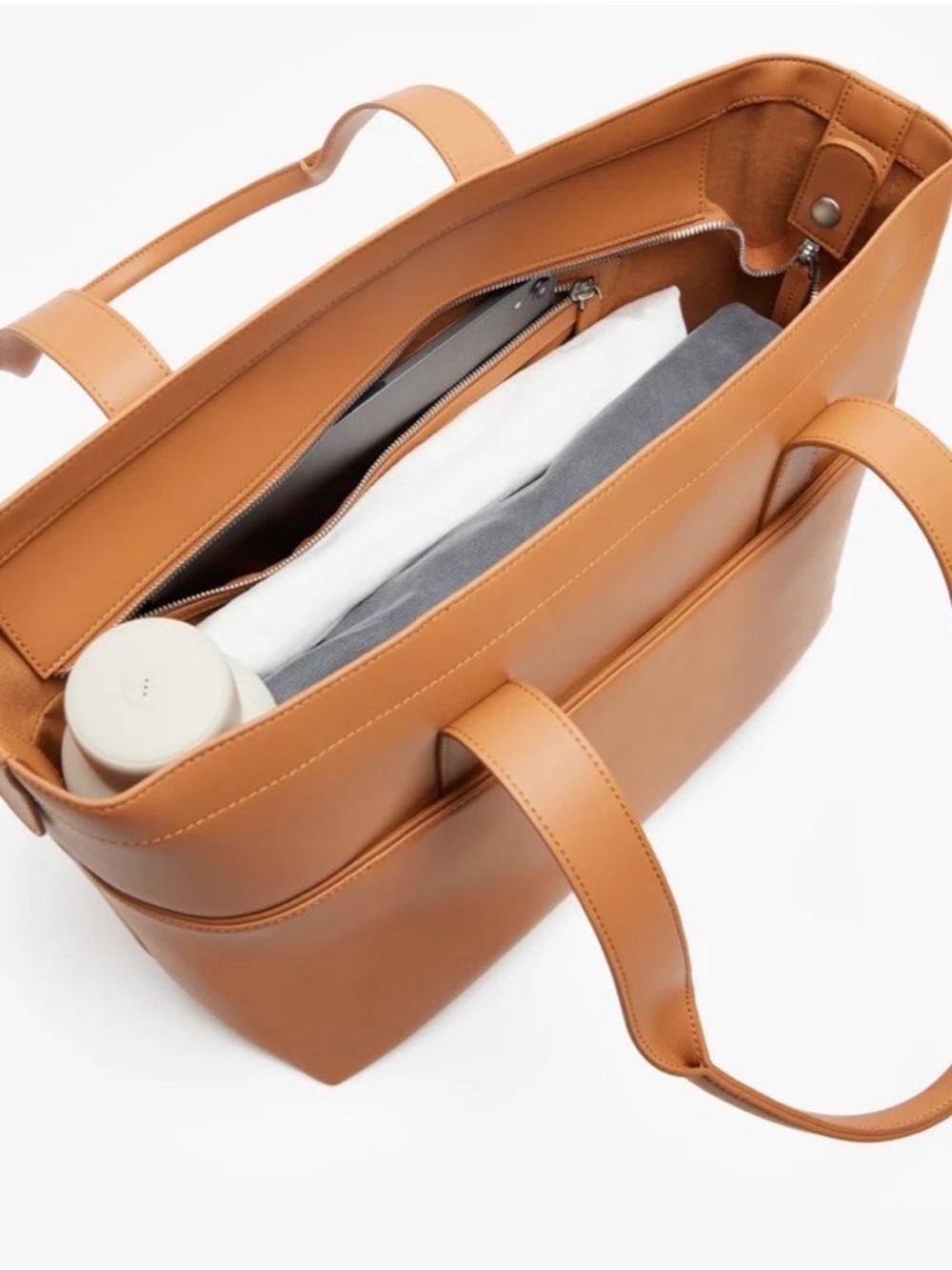 Mansur Gavriel Cognac Leather Tote Bag - Picture 6 of 6